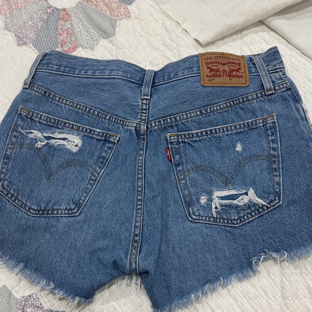 Levi's Women's Distressed Blue Jean Shorts